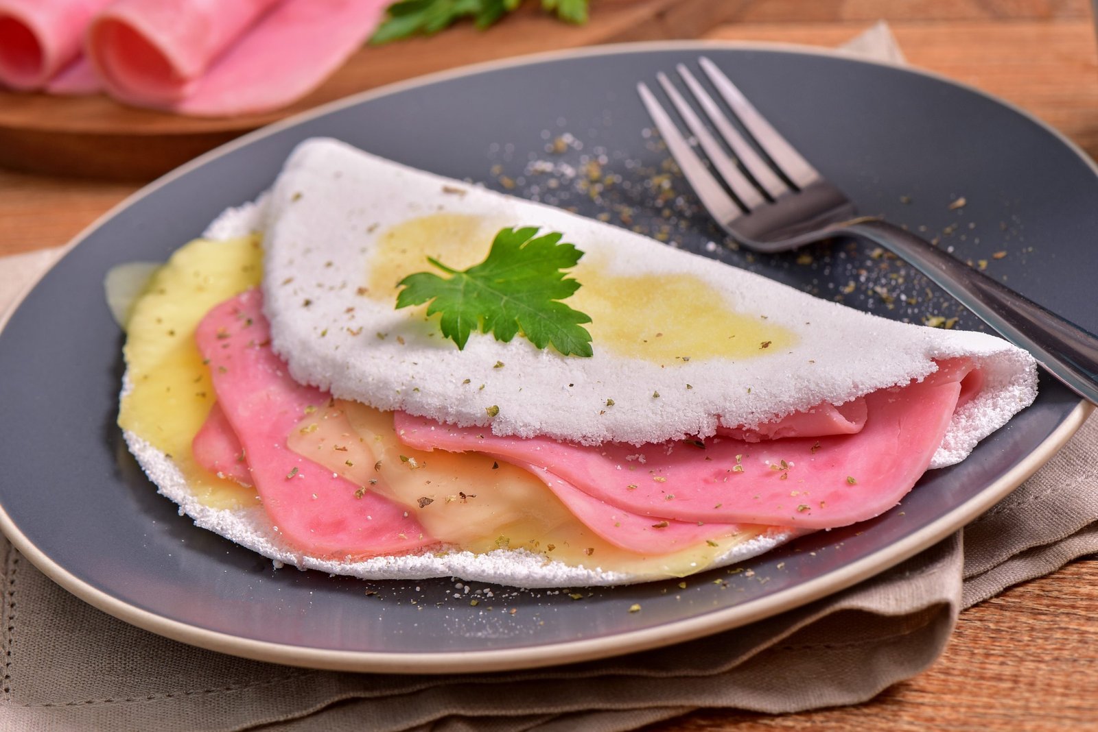 Tapioca com Presunto e Mussarela