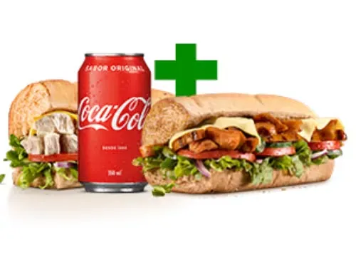2 Subs Mais Desejados de (15cm) + Bebida!